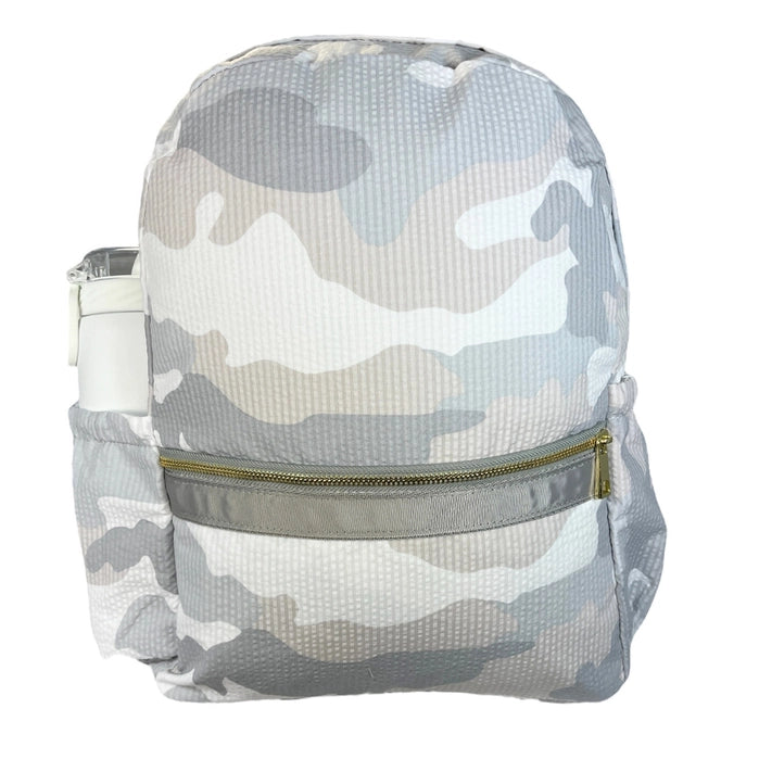 Snow Camo Seersucker Medium Backpack w/ Pockets